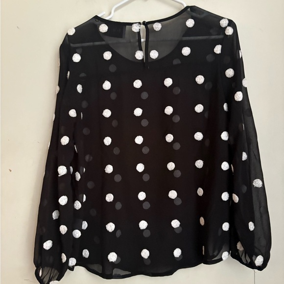 EMELIA POLKA DOT SHEER BLOUSE SIZE S - Picture 3 of 3